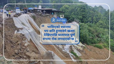 नवलपरासीको दाउन्नेमा सडक भासियो